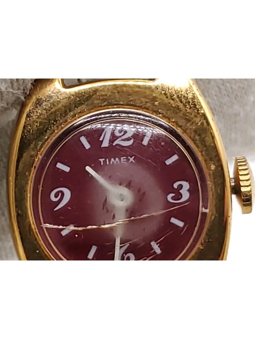 Vintage Timex Mechanical Watch Womens Running Red Dial 20mm